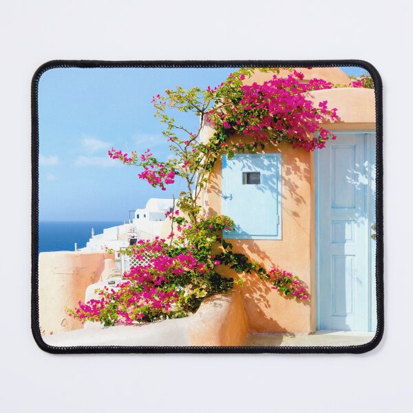 Item preview, Oia Santorini Greece Spanish Style Villa Bougainvillea designed and sold by Adam Gormley.