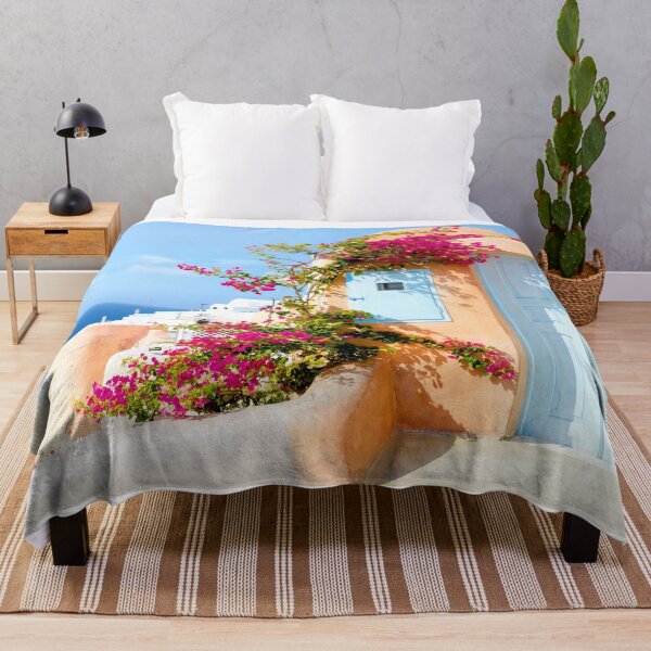 Item preview, Oia Santorini Greece Spanish Style Villa Bougainvillea designed and sold by Adam Gormley.