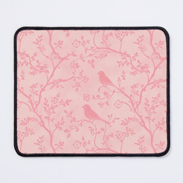 Aperçu de l'œuvre Motif élégant d'oiseaux chanteurs et de fleurs dans des tons roses doux créée et vendue par MindFulStudios.