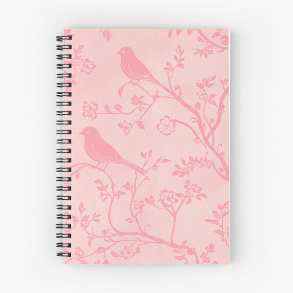 Aperçu de l'œuvre Motif élégant d'oiseaux chanteurs et de fleurs dans des tons roses doux créée et vendue par MindFulStudios.