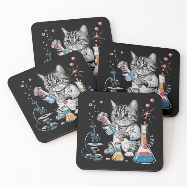 Item preview, Scientific Cat Artwork: Cute Kitten in a Chemistry Lab designed and sold by love3617.