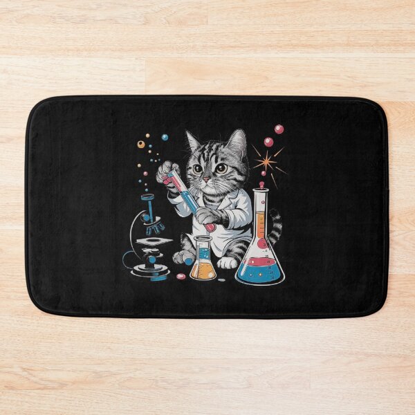 Item preview, Scientific Cat Artwork: Cute Kitten in a Chemistry Lab designed and sold by love3617.