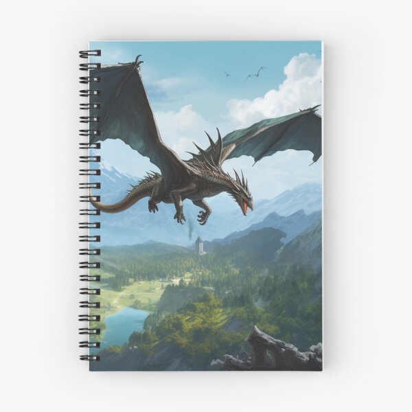 Artikelvorschau, Drache in der Nähe der Berge entworfen und verkauft von GrinGalore.