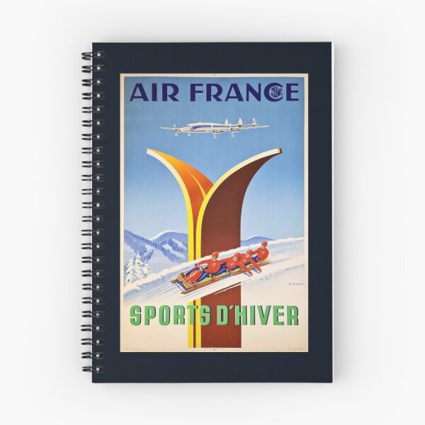 Item preview, Air France - Winter Sports Poster (1951) designed and sold by FutureTraveller.