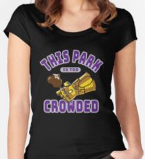 Überfüllt Tailliertes Rundhals-Shirt