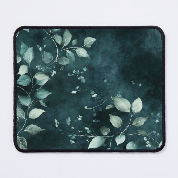 Item preview, Moody Botanical Leaf Pattern – Elegant Dark Green Floral Design designed and sold by Moisky Patterns.