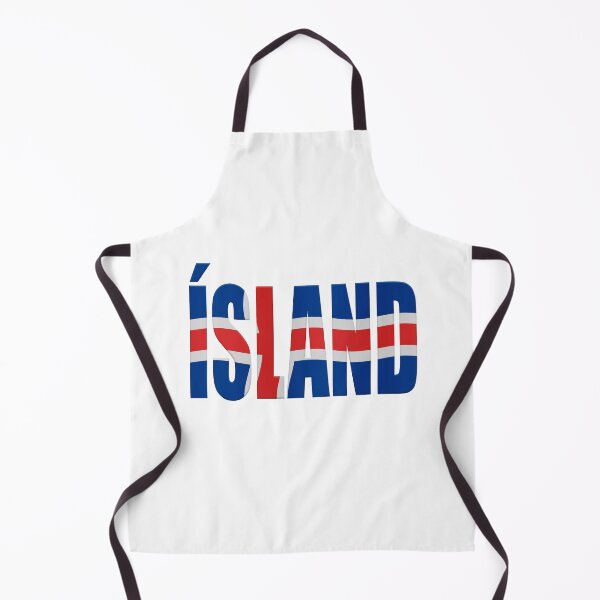 Aperçu de l'œuvre Ísland (Islande en islandais) avec une superposition du drapeau national créée et vendue par funkyworm.