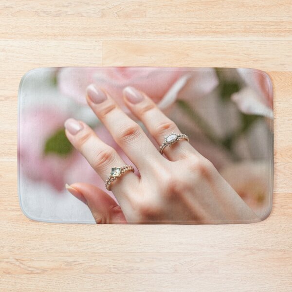 Item preview, Female Hand with 4 Fingers and Rings, Rose Background designed and sold by ValkArts.