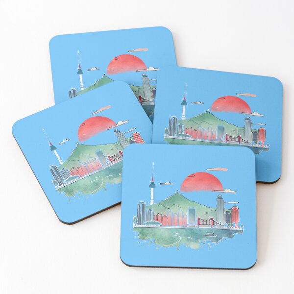 Item preview,  Incheon Songdo Minimalist Watercolor Sticker Design,   designed and sold by PaintMeWorld.