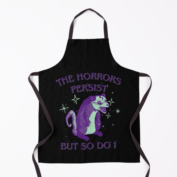 Item preview, The Horrors Persist But So Do I Shirt, Retro Opossum Shirt, Sarcastic Shirt, Funny Mental Health, Meme Shirt, Opossum Shirt,Funny Raccon Tee designed and sold by MotivaChic.