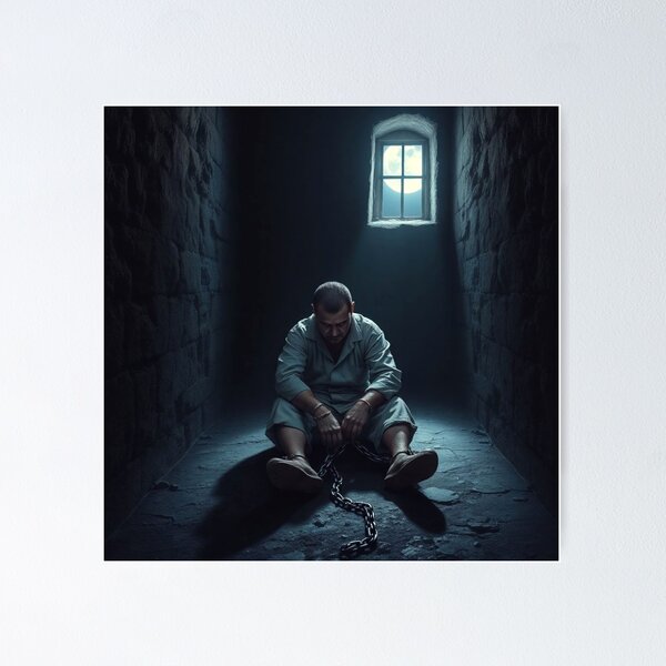 Item preview, Prisoner in Chains - Convict in Prison Cell designed and sold by ValkArts.