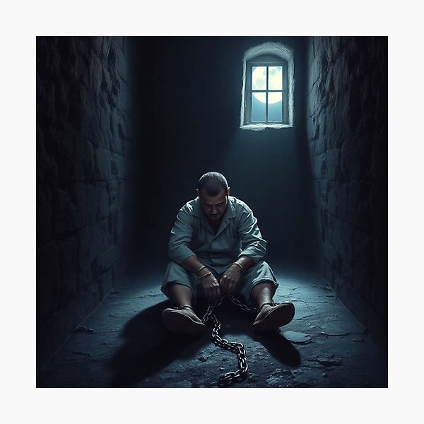 Item preview, Prisoner in Chains - Convict in Prison Cell designed and sold by ValkArts.
