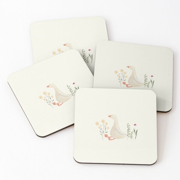 Item preview, Rustic illustration of a goose surrounded by flowers  designed and sold by NatureArtVibe.