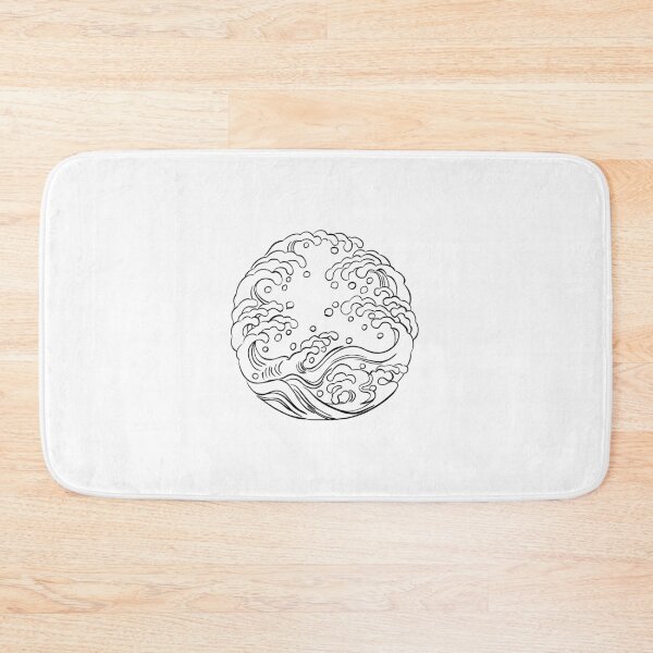 Item preview, waves circular black outlines designed and sold by Akoa.