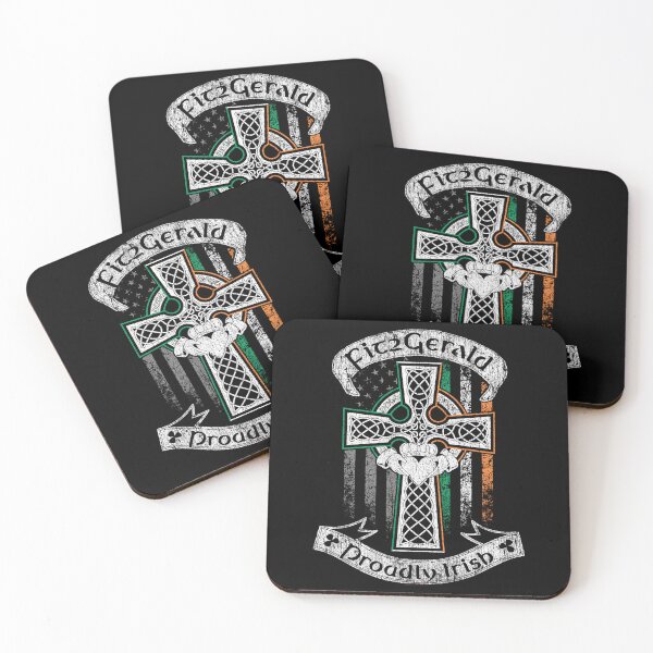 Item preview, FitzGerald family Irish Americans, US flag, Ireland flag, claddagh ring, celtic Cross vintage designed and sold by 9X FR.