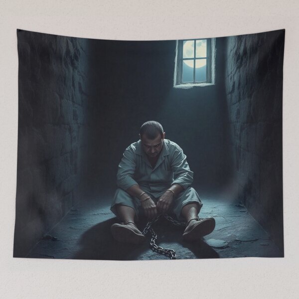 Item preview, Prisoner in Chains - Convict in Prison Cell designed and sold by ValkArts.