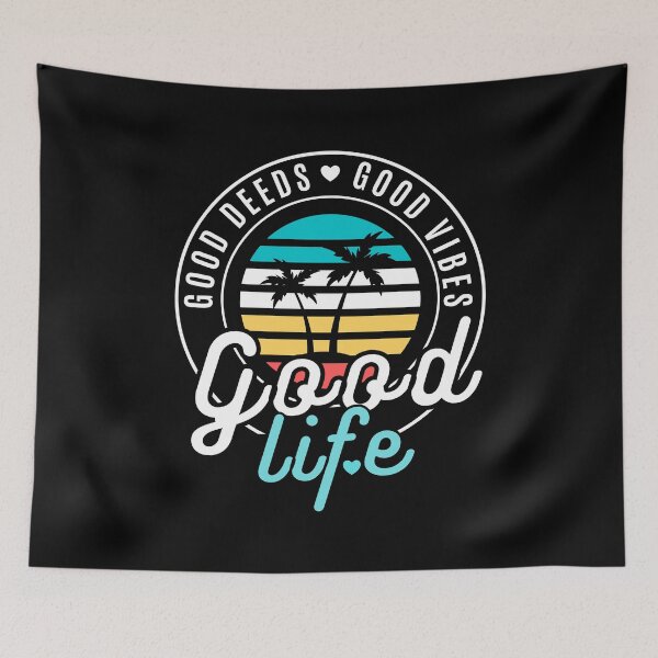 Item preview, Good Deeds Good Vibes Good life Palm Trees designed and sold by ModkMerch.