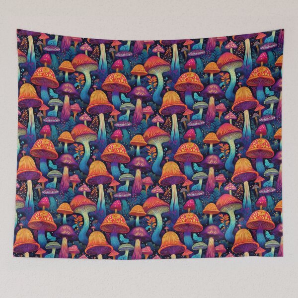 Aperçu de l'œuvre Motif sans couture de champignons Bright Nights créée et vendue par LianaCreates.