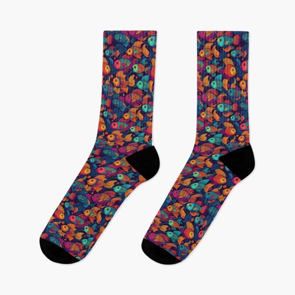 Item preview, Trippy Fishy Fish Seamless Pattern designed and sold by LianaCreates.