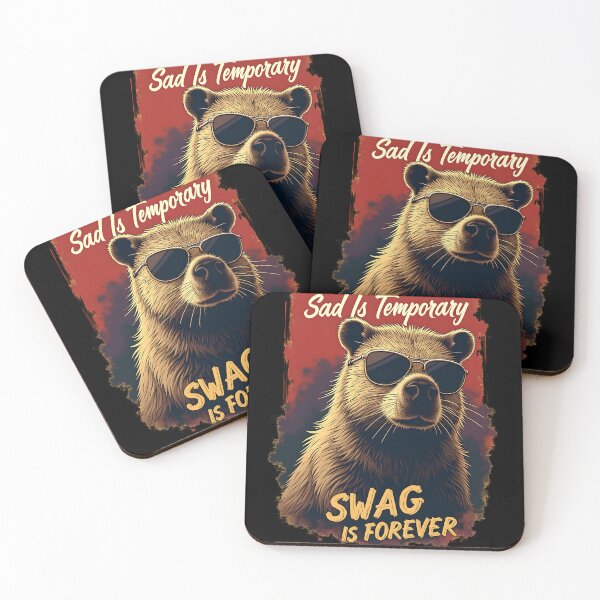 Item preview, Sad Is Temporary Swag Is Forever - Capybara Sunglasses designed and sold by kjp-design.