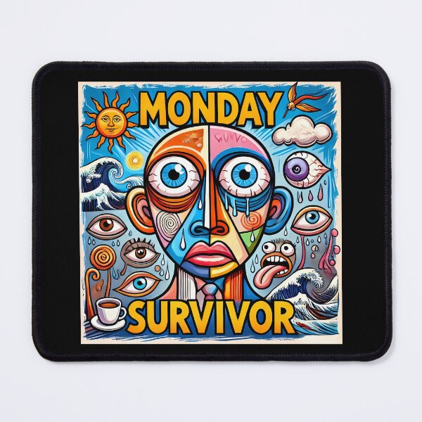 Item preview, Monday Survivor – Funny Cubism Art T-Shirt designed and sold by OzzFrequency.