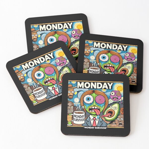 Item preview, Monday Survivor – Funny Cubism Art T-Shirt designed and sold by OzzFrequency.