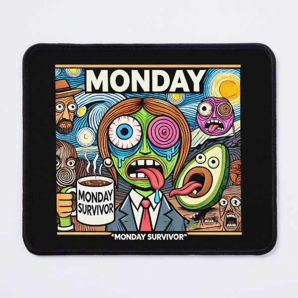 Item preview, Monday Survivor – Funny Cubism Art T-Shirt designed and sold by OzzFrequency.