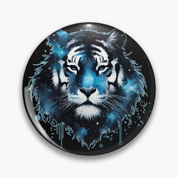 Item preview, Blue Cosmic Tiger Face Watercolor designed and sold by TomFrontierArt.