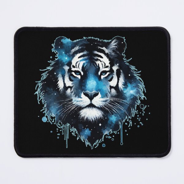 Item preview, Blue Cosmic Tiger Face Watercolor designed and sold by TomFrontierArt.