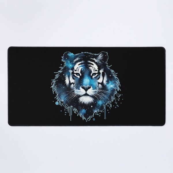 Item preview, Blue Cosmic Tiger Face Watercolor designed and sold by TomFrontierArt.