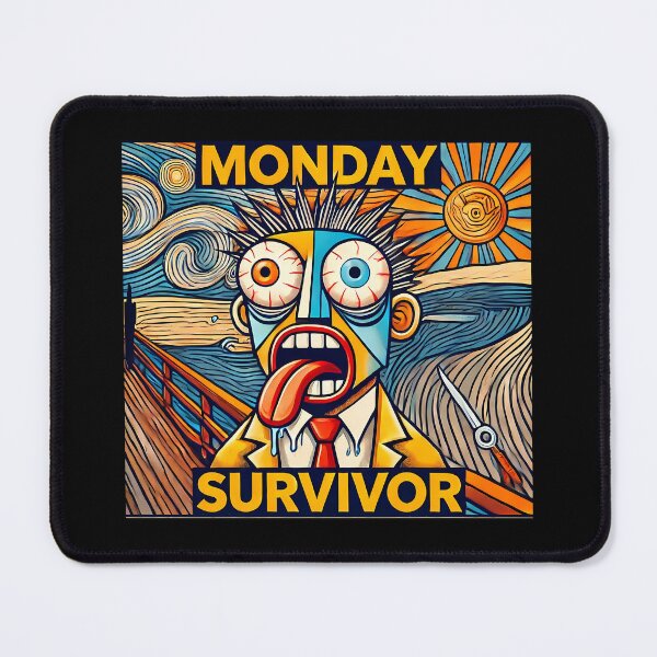 Item preview, Monday Survivor – Funny Cubism Art T-Shirt designed and sold by OzzFrequency.