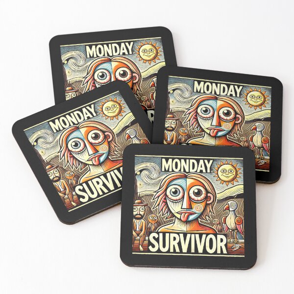 Item preview, Monday Survivor – Funny Cubism Art T-Shirt designed and sold by OzzFrequency.