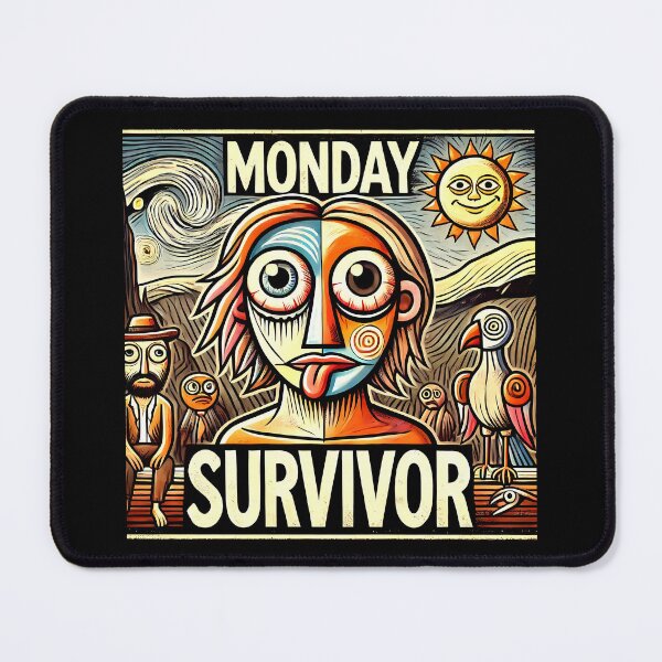 Item preview, Monday Survivor – Funny Cubism Art T-Shirt designed and sold by OzzFrequency.