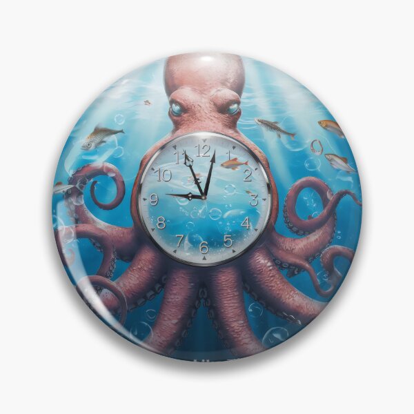 Item preview, Time Flows Like The Ocean – Surreal Octopus With Clock Design designed and sold by Prime-Studio.