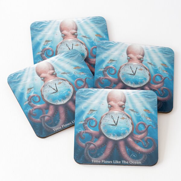 Item preview, Time Flows Like The Ocean – Surreal Octopus With Clock Design designed and sold by Prime-Studio.