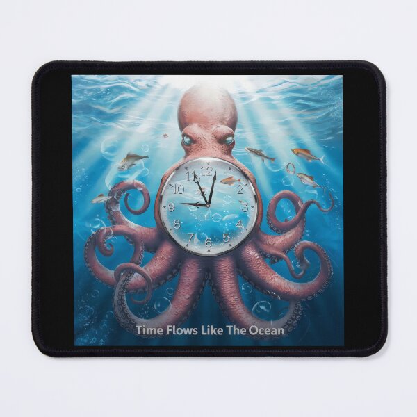 Item preview, Time Flows Like The Ocean – Surreal Octopus With Clock Design designed and sold by Prime-Studio.