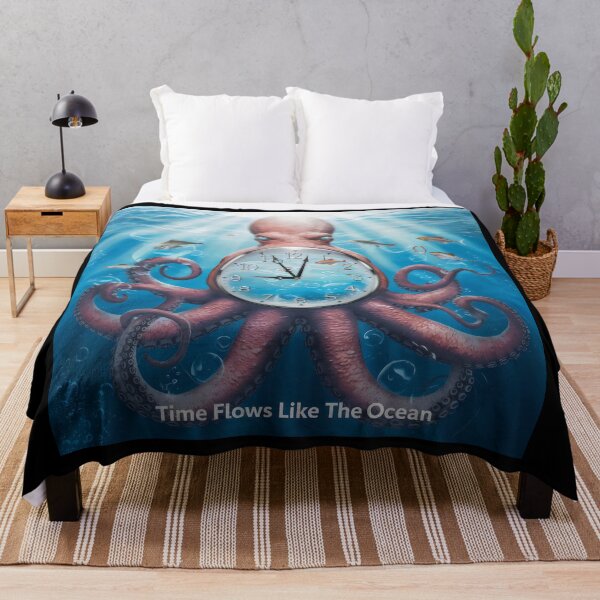 Item preview, Time Flows Like The Ocean – Surreal Octopus With Clock Design designed and sold by Prime-Studio.