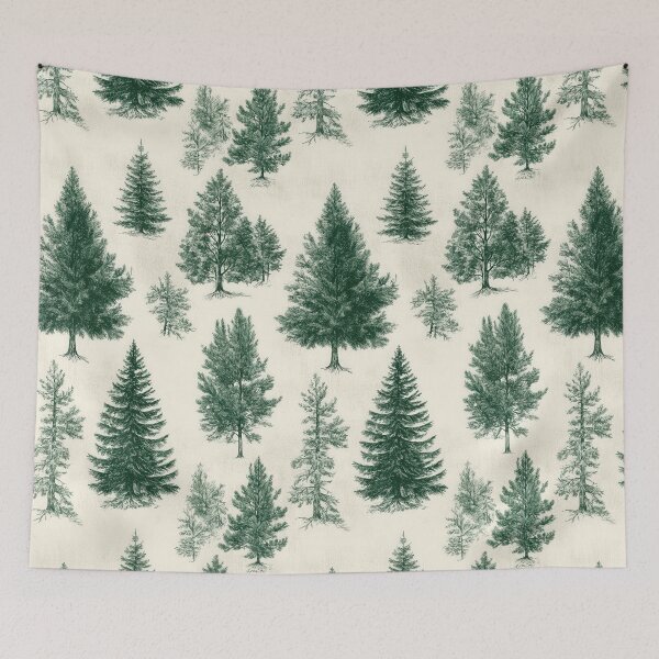 Item preview, Minimalist Snowy Landscape with Evergreen Trees designed and sold by Piotrek0001.