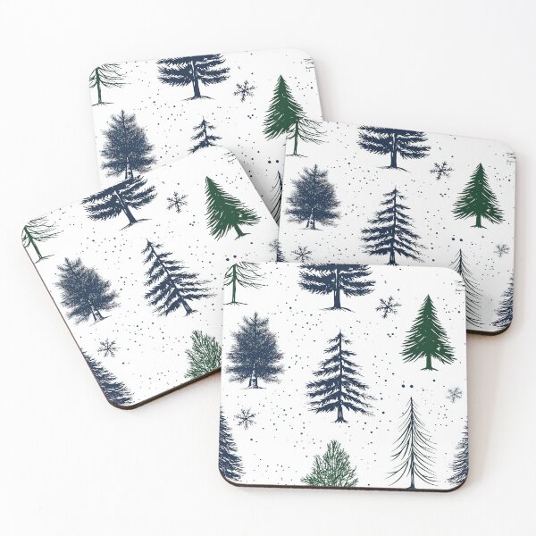 Item preview, Rustic Winter Forest with Stylized Evergreen Trees designed and sold by Piotrek0001.