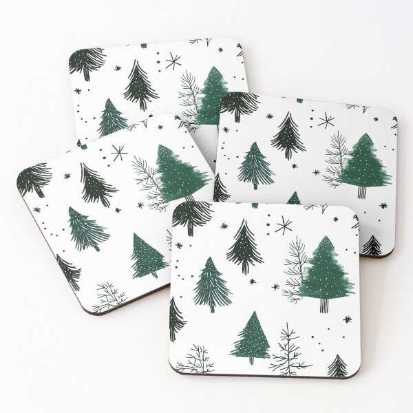 Item preview, Whimsical Snowy Forest with Pine Tree Motifs designed and sold by Piotrek0001.