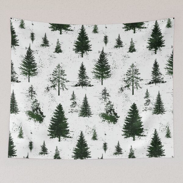 Item preview, Decorative Snowy Pine Forest Illustration with Charm designed and sold by Piotrek0001.