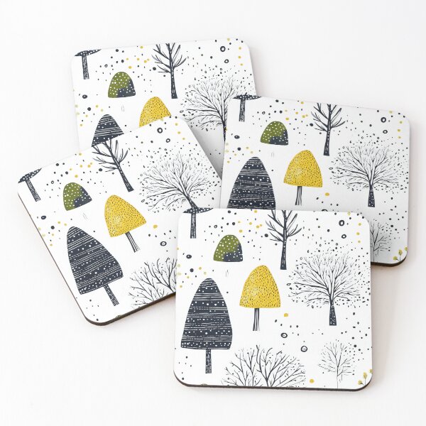 Item preview, Winter Wonderland with Stylized Pine Tree Design designed and sold by Piotrek0001.