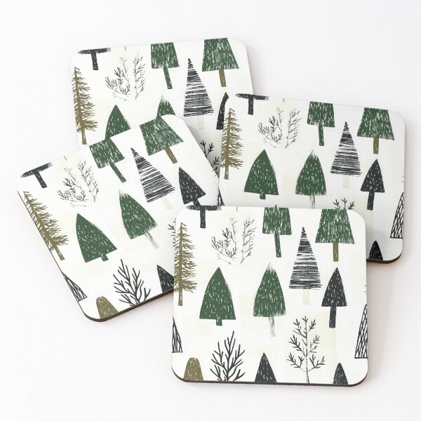 Item preview, Minimalist Nordic Landscape with Evergreen Motifs designed and sold by Piotrek0001.