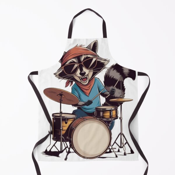 Item preview, Crazy raccoon playing drums designed and sold by A-Szczesniak.