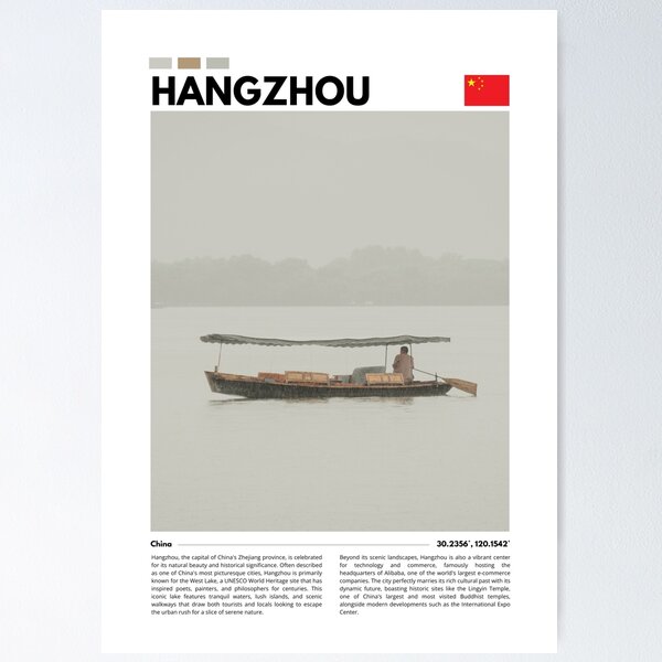 Aperçu de l'œuvre Décoration murale panoramique du lac de l'Ouest à Hangzhou, Chine créée et vendue par FGoncalves.