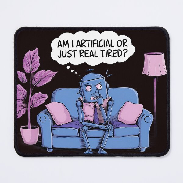 Item preview, AI Existential Crisis: Am I Artificial or Just Real Tired? designed and sold by PosiPrints.