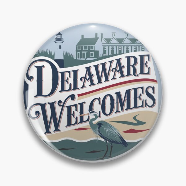 Artikelvorschau, Delaware Willkommen Flagge Karte Dover, Wilmington, Delaware River, entworfen und verkauft von AnimalsDH305.