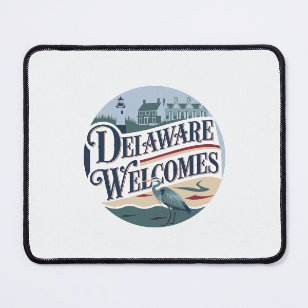 Item preview, Delaware Welcomes Flag Map Dover, Wilmington, Delaware River, designed and sold by AnimalsDH305.