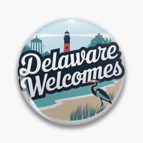 Artikelvorschau, Delaware Willkommen Flagge Karte Dover, Wilmington, Delaware River, entworfen und verkauft von AnimalsDH305.