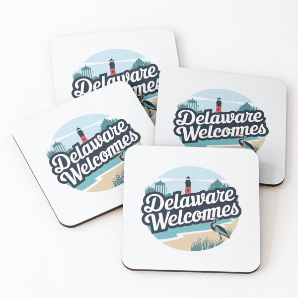 Item preview,  Delaware Welcomes Flag Map Dover, Wilmington, Delaware River, designed and sold by AnimalsDH305.